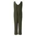 thumbnail image 2 of Aayomet Women'S Jumpsuits Fashion Comfortable Solid Color Vest Women's Volleyball Buckle Pocket Casual Jumpsuit,Green L, 2 of 5