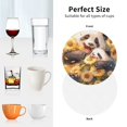 thumbnail image 6 of Lsque Cute Panda Sunflower Pattern 4" Drink Coasters Set of 4, PVC Leather Absorbent Coasters, Table Coaster Set Decorative Coffee Cup Coasters Housewarming Gift -Round Shape, 6 of 6