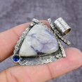 thumbnail image 3 of Natural Sodalite, Blue Topaz Handmade 925 Sterling Silver Pendant 2.27", 3 of 4