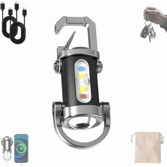 3 In 1 Flashlight & Power Bank & Keychain, Mini Keychain Flashlight Rechargeable For Emergency Power Outdoor Camping(#C