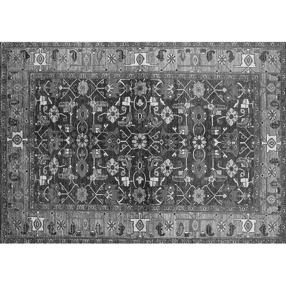 Ahgly Company Indoor Rectangle Oriental Gray Industrial Area Rugs, 2' x 3'