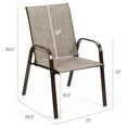 thumbnail image 3 of Costway 2PCS Patio Chairs Dining Chair Deck Yard W/Armrest Gray, 3 of 11