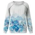 thumbnail image 4 of WXLWZYWL Trendy Sweatshirts For Women 2023 Women Classic And Winter Floral Print Crewneck Long Sleeve Loose Sweatshirt Tops, 4 of 5