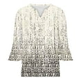 thumbnail image 4 of Patlollav Womens Casual Print V-Neck Flared Sleeve T-Shirt Tops, 4 of 6
