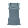 thumbnail image 5 of Otntypg Women's Double Lined Thermal Tank Top Fitted Square Neck Casual Cami Basic Fall Winter Sleeveless Velvet Underwear Tops Navy S, 5 of 10