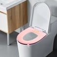 thumbnail image 2 of SLYNSHome Toilet Seat Cover Pads Thicken Soft Plush Warm Toilet Seat Ring Cushion - 14.6x17 inch - Washable Bathroom Toilet Covers Liners Four Seasons Universal (Pink), 2 of 7