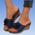 thumbnail image 6 of Iyufng Wedge Sandals for Women Floral Embellishments Slippers Summer Casual Outdoor Beach Shoes, 6 of 7