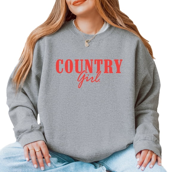 Country Girl Puff Print - Women's Graphic Sweatshirt