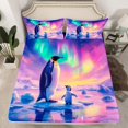 thumbnail image 2 of Homewish Safari Penguins Queen Sheet Sets,Colorful Aurora Flat Sheet,Cute Antarctic Wildlife Queen Fitted Sheet For Teens,Luxury Bedroom Decor,4pcs, 2 of 7