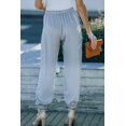 thumbnail image 1 of ABPHQTO Pantalones casuales sin cordones con cintura elástica y cordón gris para mujer con bolsillos, 1 of 5