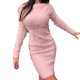 thumbnail image 2 of Women Bodycon Mini Jumper Dress Ladies Long Sleeve Party Sweater Knitted Dresses, 2 of 8
