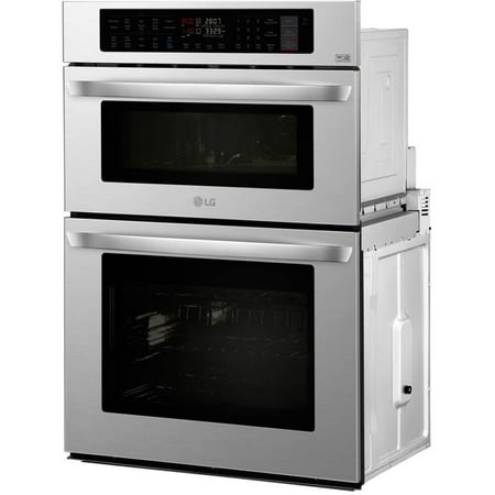 LG - 30" Built-In Electric Convection Smart Combination Wall Oven with Microwave and Infrared Heating - Black Stainless Steel