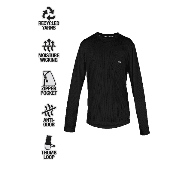 Wrangler Workwear Men's Long Sleeve Performance Work Pocket T-Shirt, Black, Medium