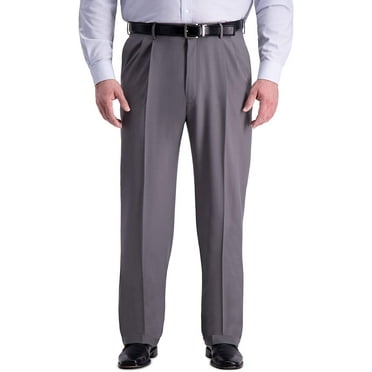 Haggar Big & Tall Premium Mens Stretch Classic Fit Dress Pants Grey 46 x 29