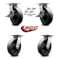 thumbnail image 2 of 8 Inch Glass Filled Nylon Caster Set with Ball Bearing 4 Swivel Lock and 2 Brake, 2 of 2