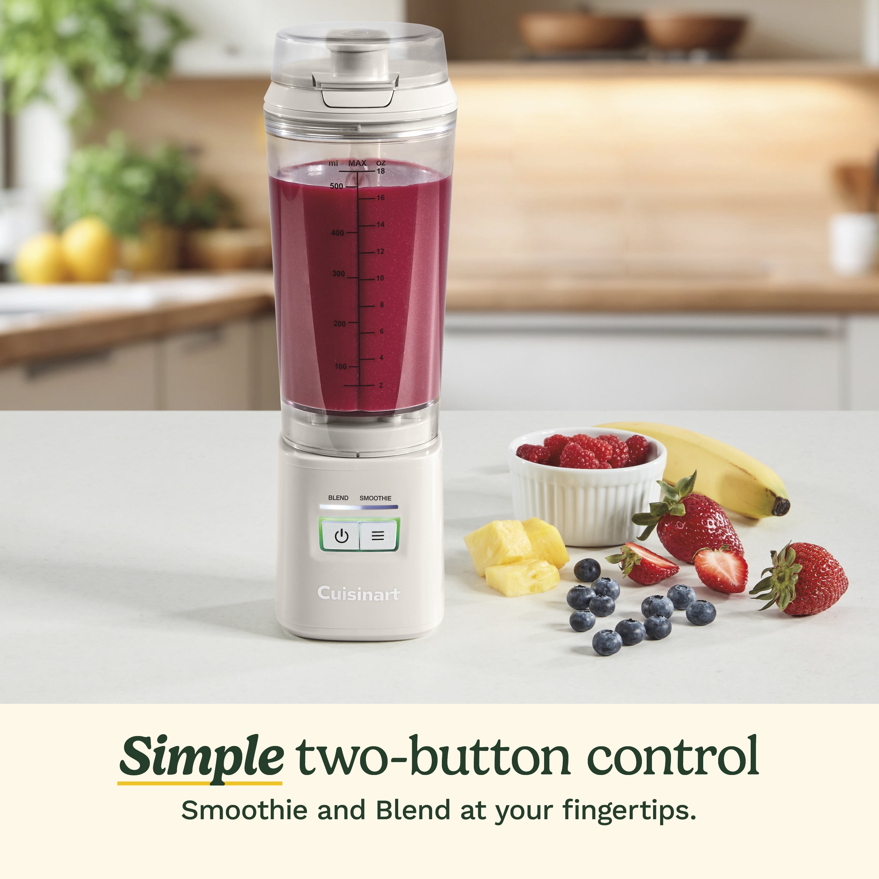 Cuisinart Cordless Rechargeable Portable Blender for Smoothies & Shakes, Personal Smoothie, Compact For Travel, On-the-Go Use, Tan, PBL-100