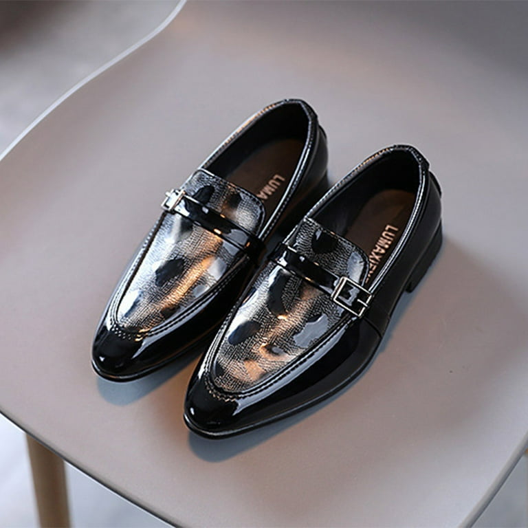 Boys Dress Shoes Size 6.5 Big Kid Summer and Autumn Fashion Boys Casual Leather Shoes Solid Color Lace up Pointed Lace up Dress Shoes Girls Shoes Size