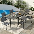 thumbnail image 4 of WildBreak Outdoor Aluminum Dining Arm Chairs 29.13 x 21.26 x 37"- Set of 2, Gray, 4 of 5