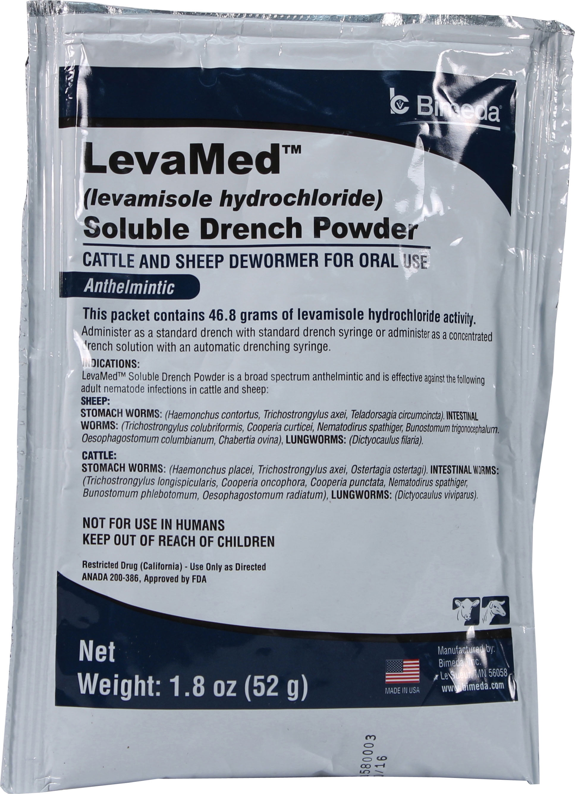 LevaMed Levamisole Soluble Drench Powder Wormer Cattle & Sheep Made in the USA 