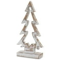 thumbnail image 4 of Melrose Set of 3 Brown and White Rustic Pine Tree Outline Christmas Decorations 15.25", 4 of 4