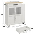 thumbnail image 3 of Kitchen Island Table On Wheels, Storage Island with Spice Rack and Drawer, Rolling Kitchen Cart On Wheels, for Home, Dining Room, 3 of 8