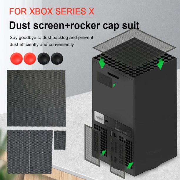 Red De Polvo Del Anfitrión Cubierta a prueba de polvo del filtro del ventilador de refrigeración de PVC con 2 pares de tapas basculantes para Xbox Series X