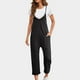 thumbnail image 1 of ICHUANYI Clearance Fashion Women Casual Cold Shoulder Jumpsuit Solid Suspender Jumpsuits Wide Pocket Leg Pant(Black, XXL) ICHUANYI WER2023081110562, 1 of 7