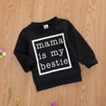 thumbnail image 6 of Franhais Kids Baby Letter Printing Pullover, Ribbed Closing Classic Round Neck Top Cloth, Autumn Spring Black White Sweatshirt, 6 of 6