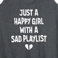 thumbnail image 3 of Instant Message - Happy Girl Sad Playlist  - Women's Racerback Tank Top, 3 of 6