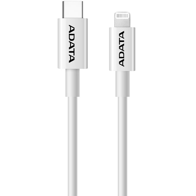 Cable USB 2.0 Tipo C ADATA USB-C Lightning Carga Rapida iPhone AMFICPL-1M-CWH Blanco