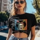 thumbnail image 5 of Funny Text Women's T-Shirts Graphic Tees Cute Cartoon Crewneck Short Sleeve Summer Women's Tops, 5 of 6