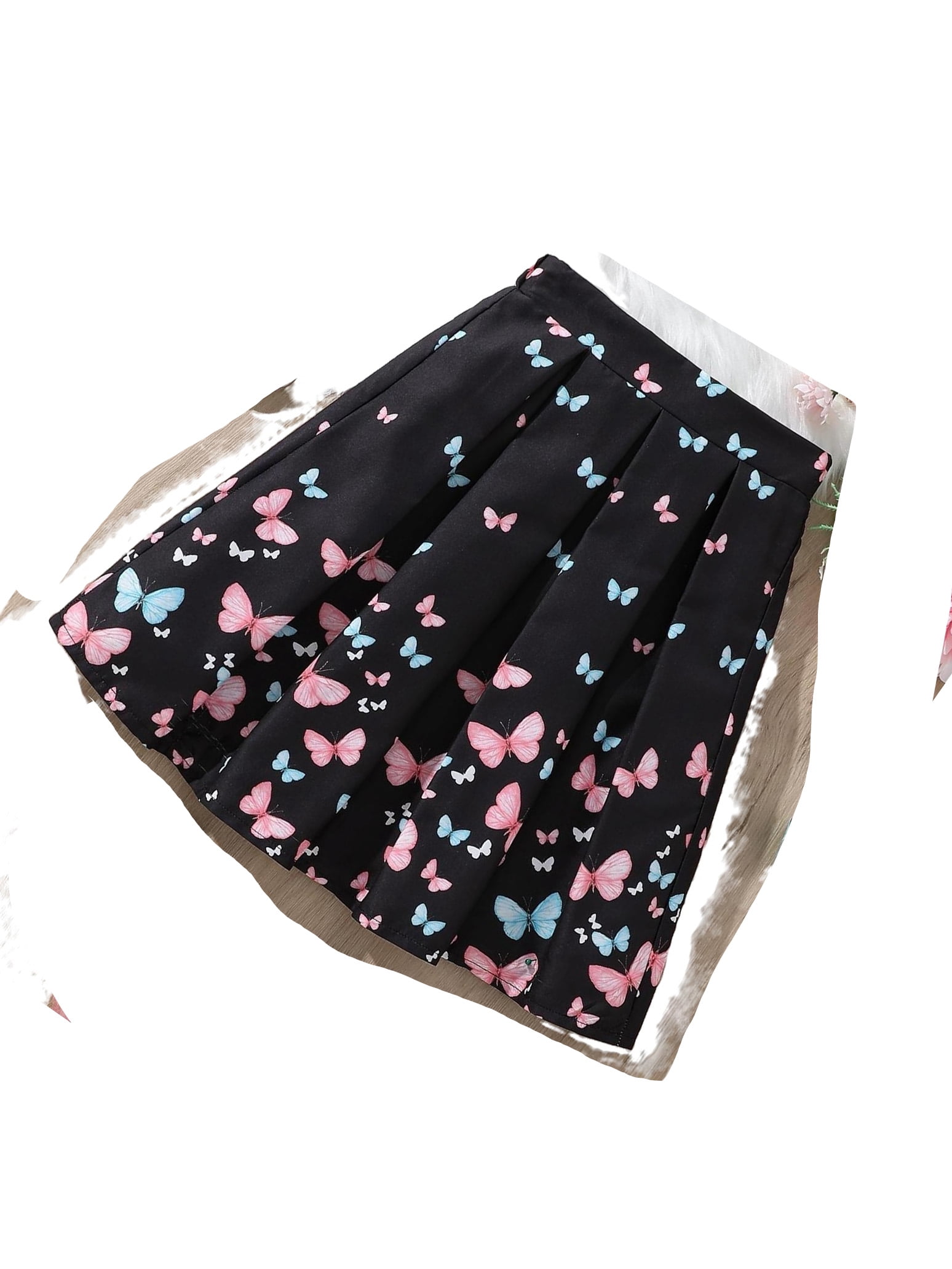 Casual Pleated Black Toddler Girls Skirts (Girl's)