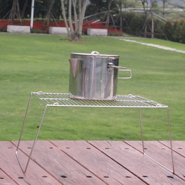 YSNOOWE 1Set Stainless Steel Grill Stand Silver for Grill Accessory Camping Tool