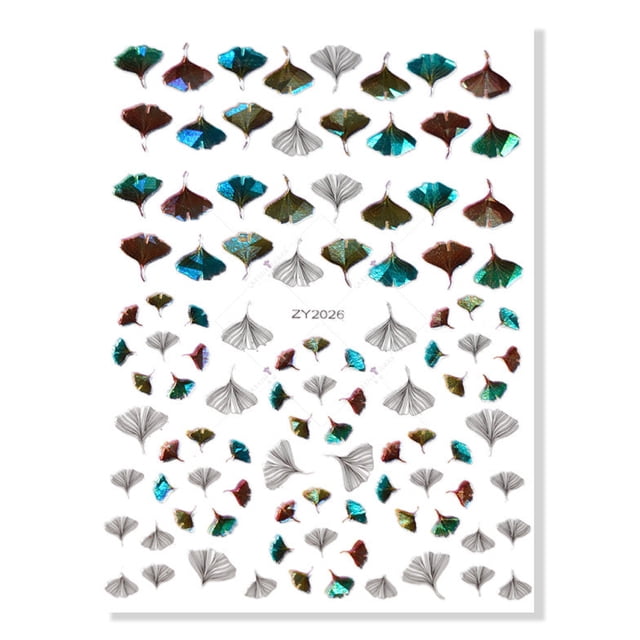 3D Nail Art Sticker Lucky Clover Nail Art Decal St. Patrick's Day Ginkgo Leaf Flower Design autoadhesivo Nail Art Sticker Adepaton CPB-DE-LYY422-8