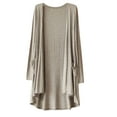 thumbnail image 2 of Aloohaidyvio Cardigan Sweaters for Women,Women's Solid Color Pocket Long Sleeved Medium Length Thin Knitted Cardigan Jacket, 2 of 4