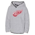 thumbnail image 2 of Girls Youth  Heather Gray Detroit Red Wings Ultimate Teddy Fleece Pullover Hoodie, 2 of 3