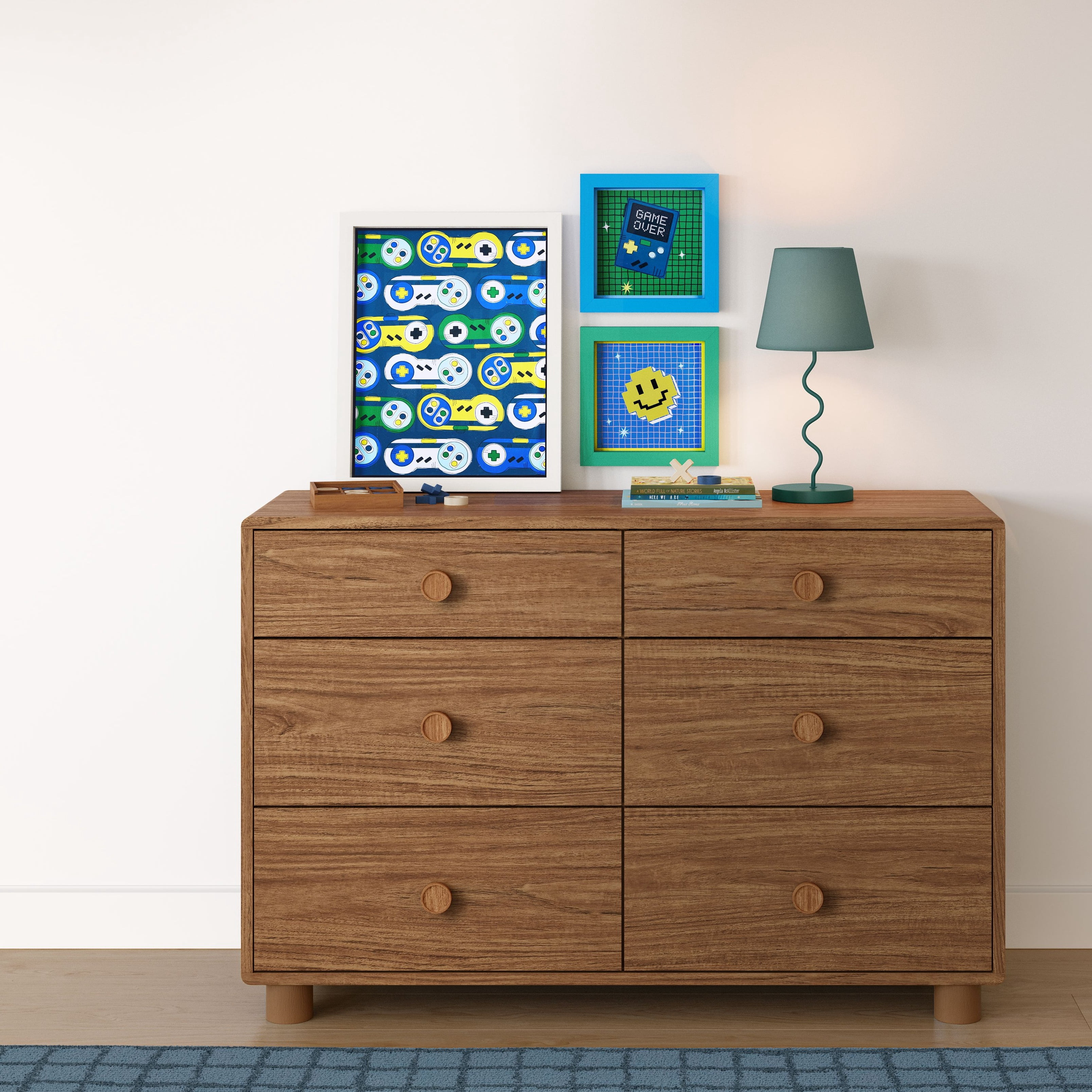 Mainstays Kids Gamer 3-Piece Framed Wall Art Set