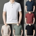 thumbnail image 5 of Mens Breathable Short Sleeve Waffle Shirts Traceless Wrinkle Resistant Tops, 5 of 8