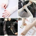 thumbnail image 5 of UV Protection Lace Arm Sleeves, Women's Floral Lace Sleeves Hollow Out Long Sunscreen Gloves Fingerless Driving Gloves, 5 of 7