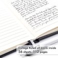 thumbnail image 3 of Paquete 3000mlibretas + 3 bolígrafos, Feela A6 Mini Cuaderno, tapa dura, línea uni, soporte boli, sum. oficina escolar. 3.5"x 5.5" Neg, 3 of 3