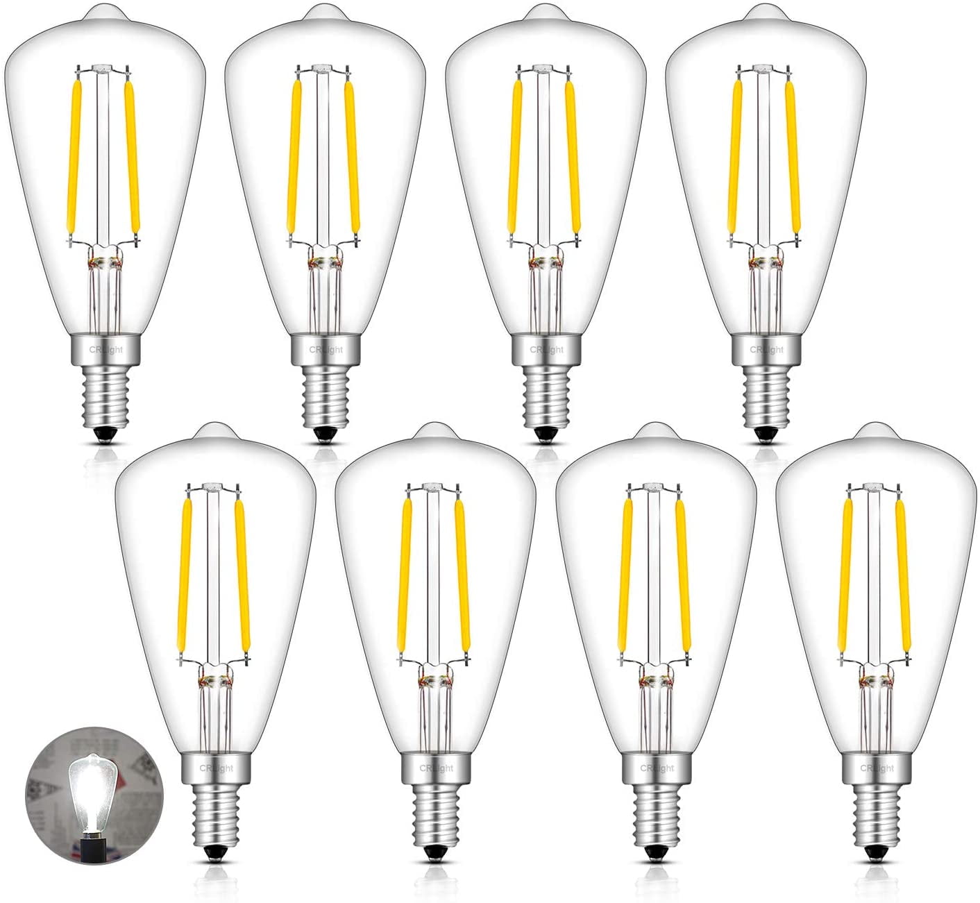 G45/G14 Amber Glass Globe Cover Pack of 6 Dimmable E12 Candelabra Base Antique Gold Tint Panledo 4W Vintage Edison LED Filament Light Bulb 2200K Ultra Warm White 40W Incandescent Replacement