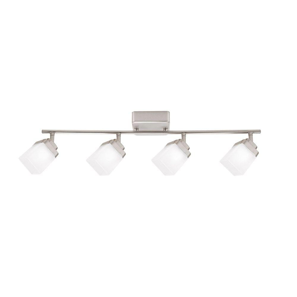 Hampton Bay 4Light Brushed Nickel LED Dimmable Track Lighting Kit