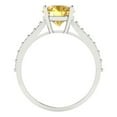 thumbnail image 4 of Clara Pucci 14K White Gold Solid Gold Yellow Solitaire with Accents Anniversary Ring for Women - 2.3 cttw Round Cut, 4 of 8