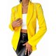 thumbnail image 3 of Blazer de Negocios para Mujer, Chaqueta de Traje de Larga con Abertura Frontal, Abrigo con Botones de Diamantes de Imitación, Ropa de Oficina Amarillo M, 3 of 8