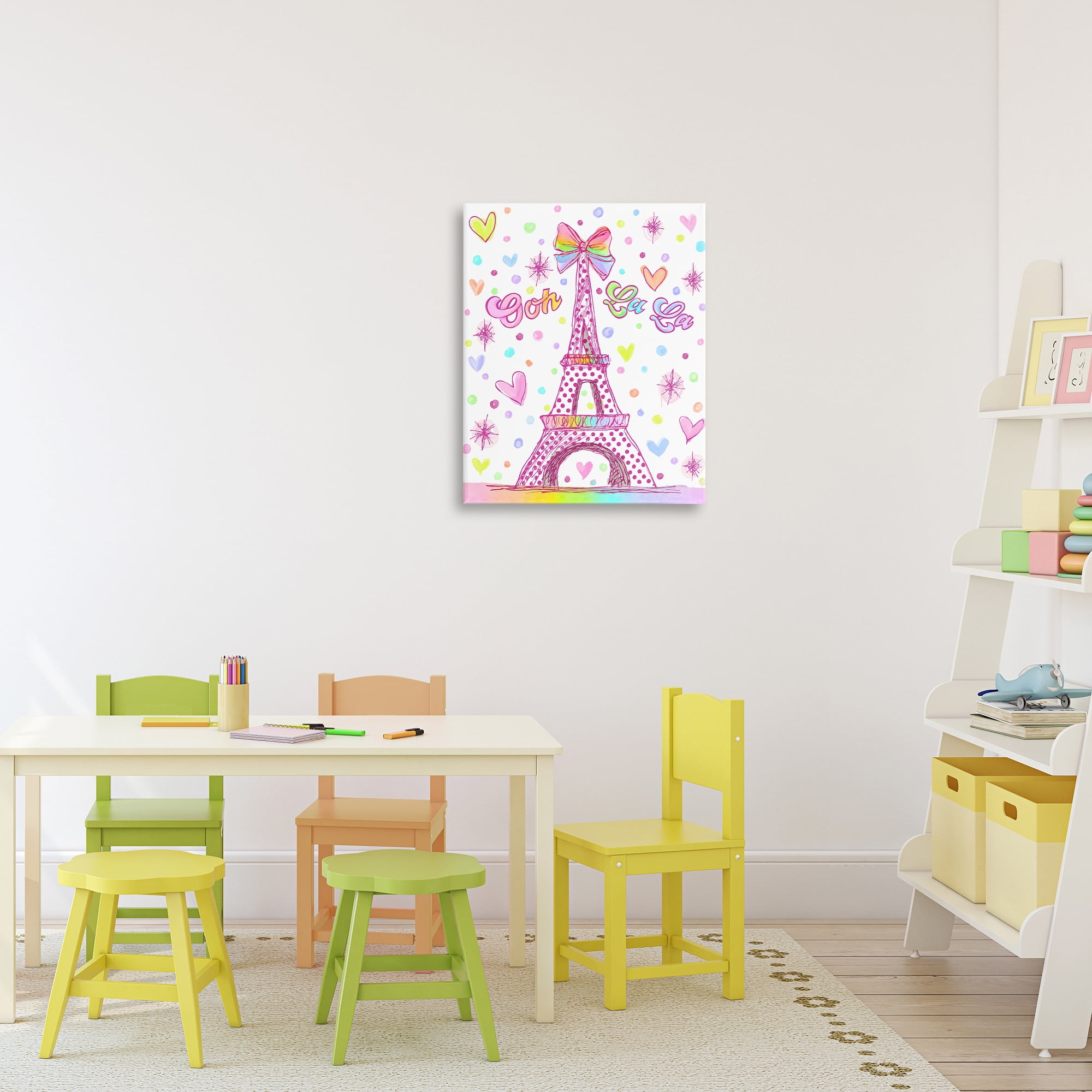 Stupell Industries Bright Pastels Eiffel Tower Canvas Wall Art, design by Jess Stempel