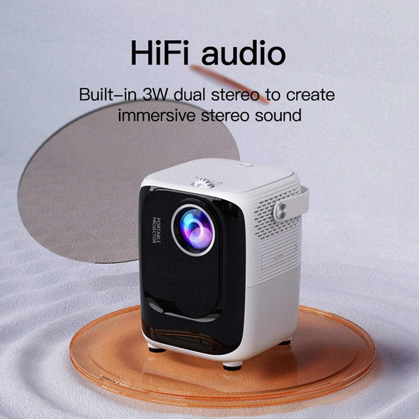 S10 1080P Mini Projector Bluetooth-Compatible Android Portable Projector 5G Wifi Home Theater White US PLUG