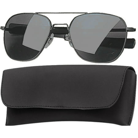 Aviator Sunglasses - G.I. Type Pilot, Smoke lens, Black frame, 58mm