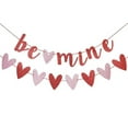 thumbnail image 2 of 2Pcs Glitter Be Mine Banner and Red Pink Valentines Day Heart Garland, Happy Valentines Day Banner for Valentine's Day Party Wedding Home Decor, 2 of 4