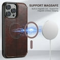 thumbnail image 4 of ELEHOLD for iPhone 14 Pro Max 6.7" Wallet Case Premium Leather with Card Slots Kickstand Function Magnetic Absorption Compatible with MagSafe Charging Shockproof Protective Case,Brown, 4 of 6
