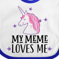 thumbnail image 4 of Inktastic My Meme Loves Me Girl Unicorn Girls Baby Bib, 4 of 4